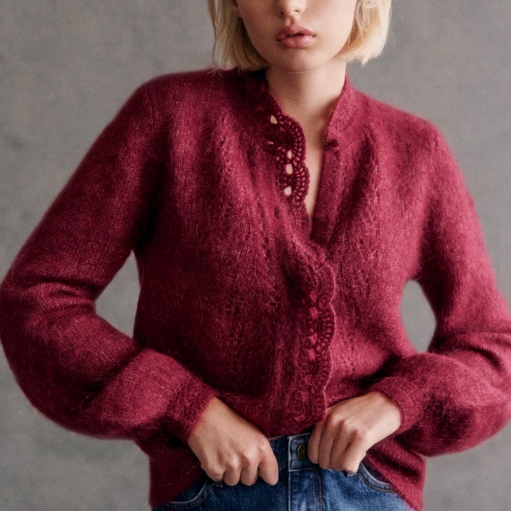 NWT Angie Cardigan in Grenat